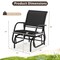Black Steel Frame Swing Rocking Chair Durable Outdoor & Indoor Glider with Water-Resistant Fabric